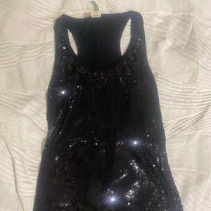 Black sequinned holiday tank